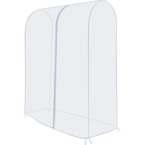 Housse transparente pour portant à vêtements en PEVA, protection anti-poussière pour vêtements avec sangles (1/5)