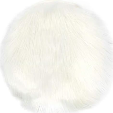 Coussin de siège rond en fausse fourrure de mouton douce et moelleuse de qualité supérieure, housse de chaise, tapis en peluche pour chambre à coucher, 35,5 cm x 35,5 cm, blanc (1/5)