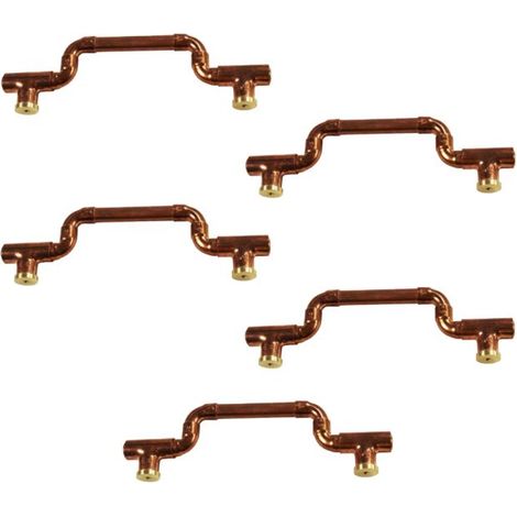 Lot de 5 Poignées Mobiles et élégantes en Cuivre - Entraxe 160 mm - Ø12 - Arcanaute (1/3)