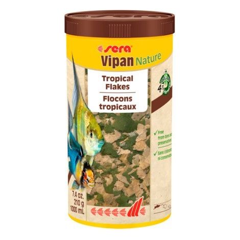 Sera Vipan Nature - Alimento Principal en Escamas para Peces de Agua Dulce