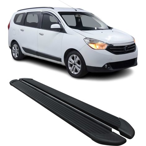Marchepieds Latéraux pédale Compatible avec Dacia Lodgy 2012-2024 Noir Aluminium 2Pcs (1/5)