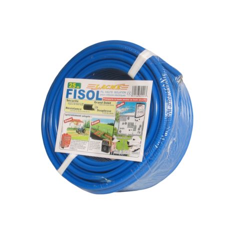 Lacme – Conducteur fils haute tension cuivre 25m – Couche isolante renforcée 20 000 V – Conduction sans perte – Pour clôtures électriques