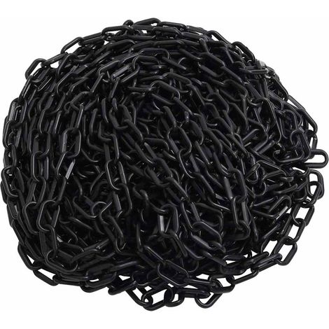150930 Warning Chain Black 100 m Ø4 mm Plastic vidaXL