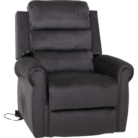 Fernsehsessel HHG-717, Relaxsessel, Liegefunktion Aufstehhilfe Massage Heizfunktion, Stoff 220g/m² Chenille dunkelgrau (1/5)