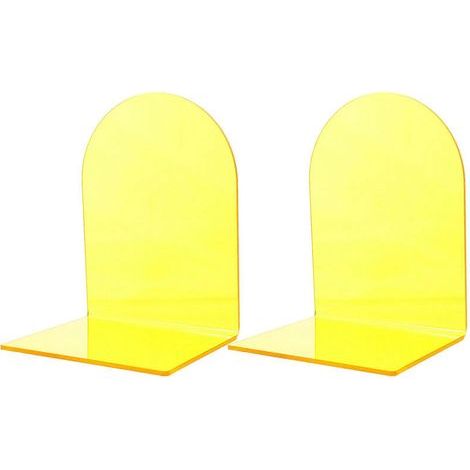 Lot de 2 présentoirs à livres en acrylique transparent, type chevalet, pour la maison ou le bureau.-15.5X12X10CM-Yellow (1/2)