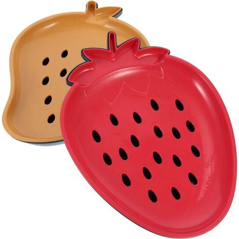 Panier À Fruits - Égouttoir Cuisine - Plateau Service Double Compartiment - Pour Fruits Légumes Pâtes - 28 x 21 x 4 cm - Lot De 2 (1/5)