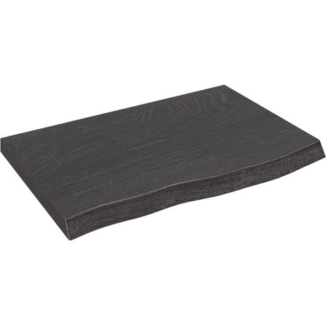 Étagère murale multiposition - Meuble Étagère murale gris foncé 60x40x4 cm bois chêne massif traité -BV88108 (1/4)