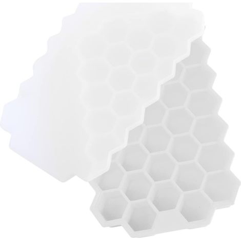 1 bandeja de silicona con diseño de panal, 37 compartimentos y tapa para congelador, cocina o bar. (1/5)