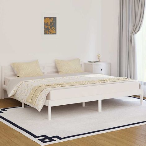 Estructura de cama sin colchón madera de pino blanco 200x200 cm (1/5)