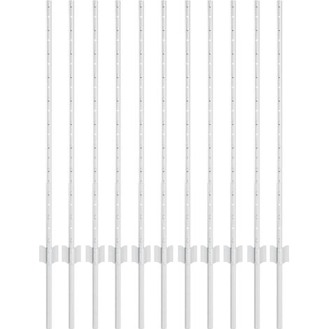 Poteau de clôture. 11 pcs Argenté 100 cm Acier (1/5)