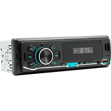 Autoradio avec lecteur MP3, Bluetooth, FM, double entrée USB-C, lecteur de carte TF, entrée AUX, assistant vocal et enregistreur audio. (1/5)