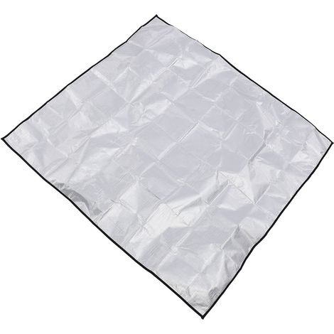 Tapis de sol ignifugé argenté 4 couches de 99 cm (39 pouces), imperméable, résistant à l'huile et réutilisable, pour barbecue et fumoir à bois extérieur. (1/5)