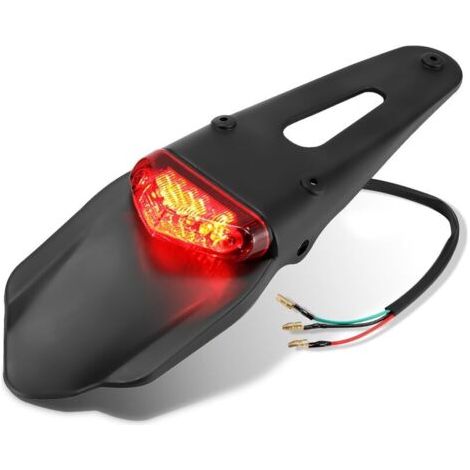 Moto LED Feu Arrière Stop avec Bavette pour Motos XR250 XR400 XR650 WR250F WR450F CRF250X CRF450X CRF, Fender, Rouge