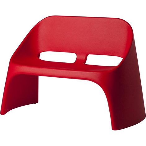 Amelie Duetto Rosso fiamma originale Slide panca panchina da esterno di design colorata polietilene made in Italy terrazza veranda (1/3)