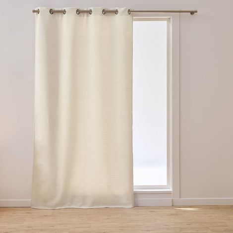 Rideau à œillets 135 x 240 cm velours uni Shelby Naturel (1/5)