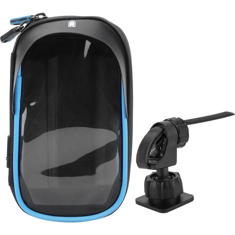 Support téléphone universel étanche pour cadre de vélo, sac noir et bleu coque souple 6 pouces (1/5)