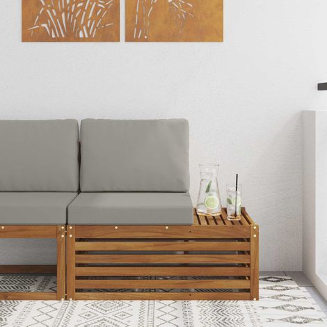 vidaXL Divano Esterno Finale con cuscino Naturale 91 x 63 x 73 cm (1/5)