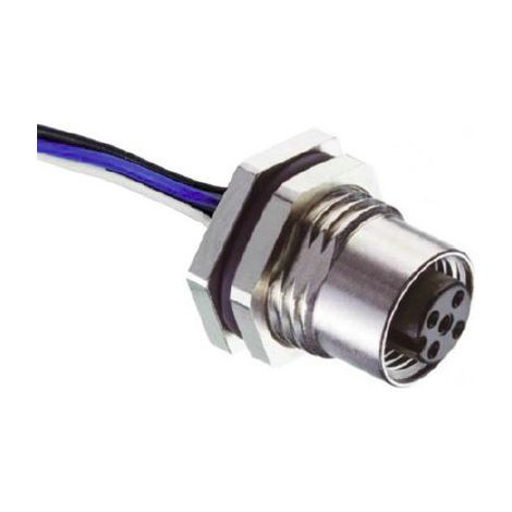 Connecteur pré-câblé RS PRO 4 conducteurs , M12 Femelle, 100mm ( Prix pour 1 )