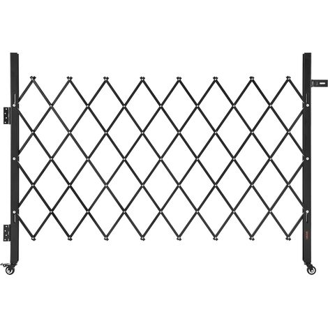 VEVOR Cancello di Sicurezza Pieghevole Singolo 1700 x 1310 mm Cancello a Forbice Bloccabile in Acciaio per Esterni, con Ruote Girevoli a 360° per Sicurezza di Ingressi, Garage, Magazzini e Piscine