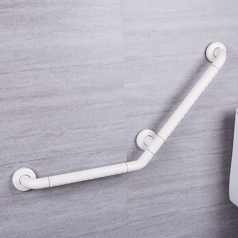 30 30 cm 135° Barre D'appui Douche pour Baignoires Acier Inoxydable PVC Barre de Maintien pour Handicapés et Les Personnes âgées WC (1/3)