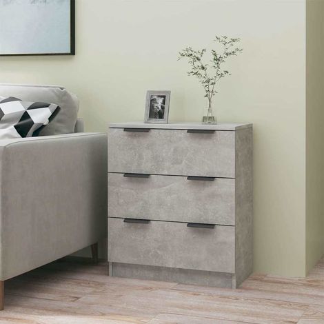 Buffet - Armoire de rangement Enfilade Gris béton 60x30x70 cm Bois d'ingénierie BV756294 - BonneVie (1/5)