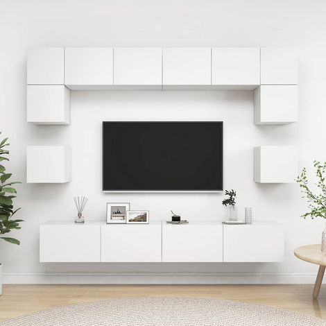 Ensemble de meubles TV 8 pcs-Banc TV-Meuble Télé Blanc Bois d'ingénierie 226194 (1/5)