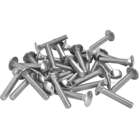 30 Boulons à tête carrée M8x1.25 en acier inox A2, filetage gros DIN 603, pour carrosserie automobile, lot de 30 (1/5)