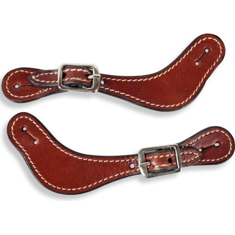 Marrone - Portasperoni western Round per bambini in cuoio liscio e cuciture antistrappo