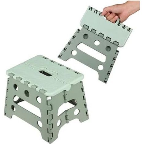 Ineasicer Plastique Tabouret Portable pour Enfants et Adultes - Tabouret Pliable de Haute qualité - Tabourets Multifonctions avec poignée pour Cuisine, Salle de Bains, Jardin (18cm de Hauteur - Vert) (1/4)