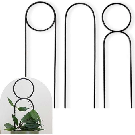 Tuteur pour plantes d'intérieur 3 pièces, support en métal pour plantes en pot, grille de croissance pour jardin intérieur/extérieur, support de tige pour plantes d'extérieur, kit de culture pour mais