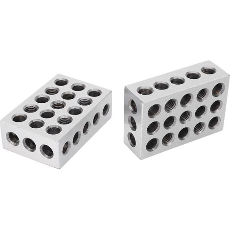 1 paire de blocs 1-2-3, 23 trous, ajustement précis, 0,0002 pouce, dispositif de support de machine 123, précision maximale, fournitures industrielles (1/5)