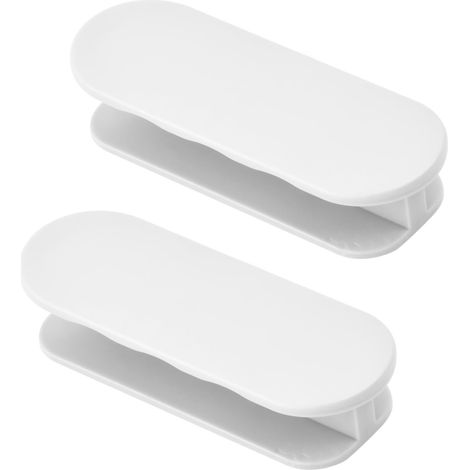 2 Pièces Poignet de Porte Autocollante Poignées de Meubles en Plastique Poignées d’armoire Poignées de Porte de Terrasse Extérieure pour Fenêtre Placard Tiroir Armoire (Blanc) (1/5)