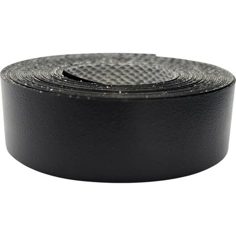 1x Bande de Chant Thermocollant 21mm x 5m Epaisseur 0,50mm Mélaminé Facile à Appliquer Bricolage Étagère Meuble Panneau Bois Durable, Cuir Noir Agneau (1/2)