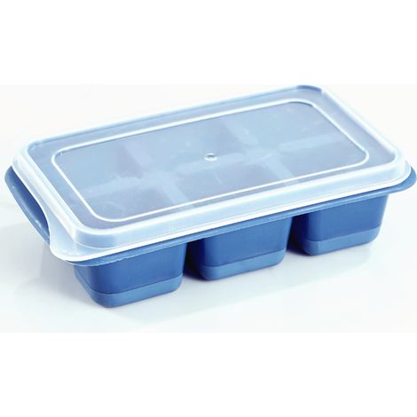 Ein Set aus 3 Mini-Eiswürfelformen aus Silikon mit leicht zu entformenden und abnehmbaren Deckeln, perfekt für Getränke, den Kühlschrank und Lebensmittel.