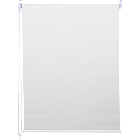 Rollo HHG-322, Fensterrollo Seitenzugrollo Jalousie, Sonnenschutz Verdunkelung blickdicht 90x160cm weiß