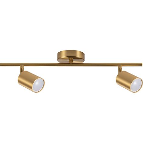 Spot double mur/plafond doré alu GU10 Polux 327260 (1/4)