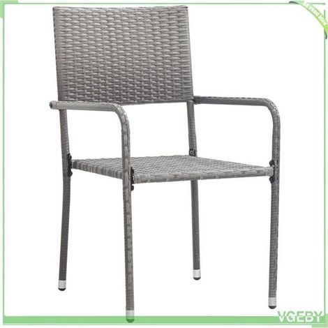 Ensemble à manger de jardin - FAFEICY - 3072488 - Résine tressée gris - Table acacia 80x80x72 cm - 2 places (1/5)