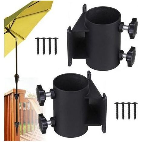 Lot de 2 supports robustes pour parasol de terrasse, clôtures, balcon, cour et espaces extérieurs divers (1/5)