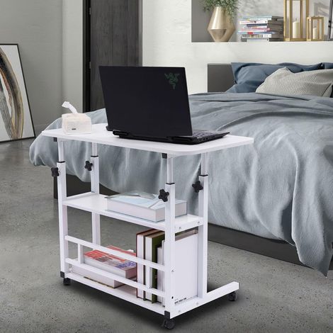 Höhenverstellbarer Schreibtisch, 80 x 40 cm Computertisch Stehpult mit Tisch Rollen, Ergonomisches Sitz Stehpult (1/5)
