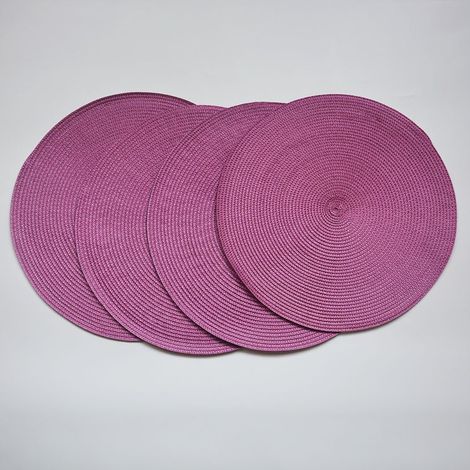 tressé en plastique polypropylène Sets de table, Lot de 4'Violet'Violet'- (1/3)