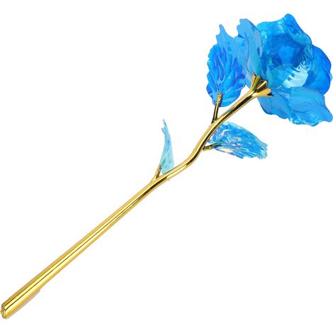Boîte Cadre Cœur Artisanal Violet et Bleu - Fleur Rose Transparente avec Support Décoratif (1/5)