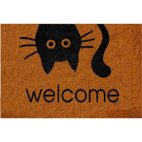Tapis d'entrée en noix de coco pour l'intérieur - Tapis naturel anti-salissures, résistant aux intempéries et antidérapant pour couloir, terrasse, entrée (1/5)
