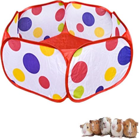 Parc d'exercice pliable pop-up pour petits animaux, cage tente étanche en fil métallique (rouge) (1/5)