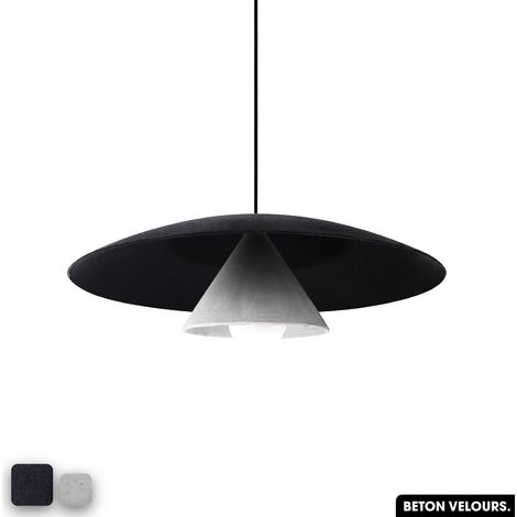 Lampe de suspension en béton velours - OLEMI VELVET CONCRETE ANTHRACITE - BLANC (1/3)