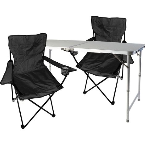 3-teiliges Campingmöbel Set Schwarz-MMC330872+2xMPO2430 (1/5)