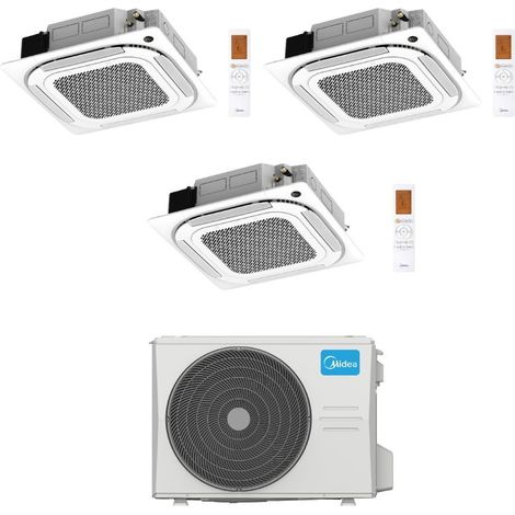 Midea Climatizzatore a Cassetta 4 Vie Trial Split MCA4U 9+9+9 con M3OG-21HFN8-Q Inverter R 32 Wi-Fi Optional Classe A++