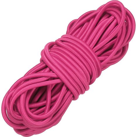 Corde élastique en polyester robuste de 0,3 cm x 9,1 m, corde élastique pour kayak, bâche, bateau, tente, camping, loisirs créatifs, rose rouge (1/5)