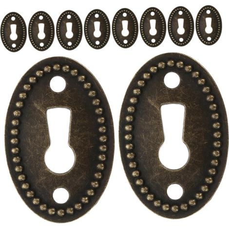 OUNONA Lot de 12 cache-serrures ovales antiques, inserts (1/5)