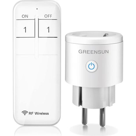 Prise Telecommande Sans Fil - 30M 3680W Prise Connectée 16A Prise Connectée Interrupteur avec Telecommande RF Smart Plug pour Lampe et Électroménager (1/5)