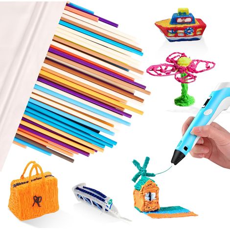 Lot de 300 recharges pour stylo 3D - 2,5 mm - Kit de recharge pour stylo d'impression - Filament compatible avec les stylos 3D - 10 couleurs - Accessoires de stylo 3D compatibles avec (1/5)